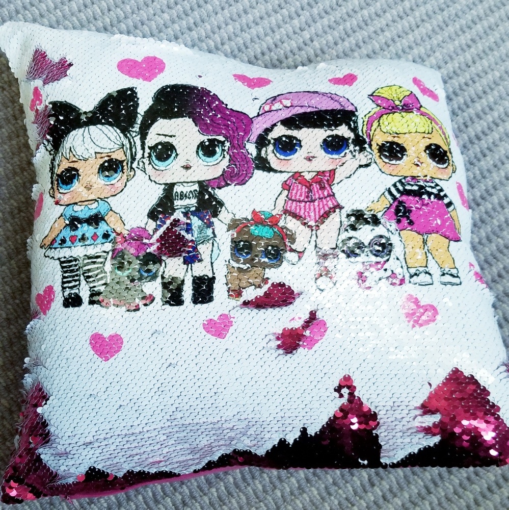 LOL Surprise sequin pillow NWT